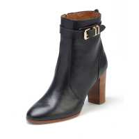 Tronchetti in pelle con tacchi in legno