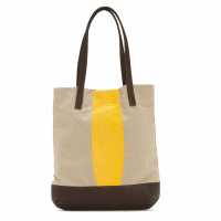 Shopping in cotone con inserti in tessuto stampato cocco 