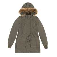 Parka in cotone con cappuccio in ecopelliccia