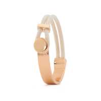 Bracciale in corda e pelle con inserti in metallo 