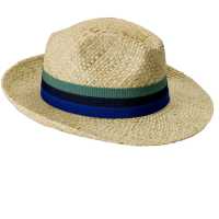 Fedora in paglia con nastro in gros-grain