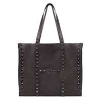 Shopping in pelle con borchie