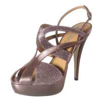 Sandali in pelle con dettagli glitter