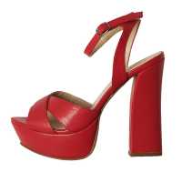 Sandali in pelle con plateau