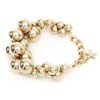 Bracciale in metallo dorato con multisfere