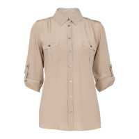Camicia in seta ispirazione army