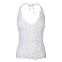 Top in cotone lavorazione crochet