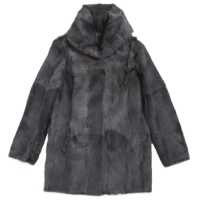 Cappotto in pelo con collo a sciarpa