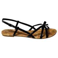Sandali flat con listini in vernice  