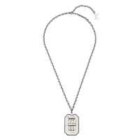 Collana con ciondolo in resina e metallo argentato