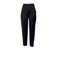 Pantaloni in lana a vita alta con pinces