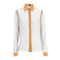 Camicia maschile in seta con profili a contrasto 