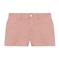 Shorts in cotone stretch con profili ricamati 