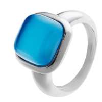 Anello in argento con pietra in vetro e madreperla