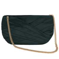 Pochette in raso con tracolla a catena 