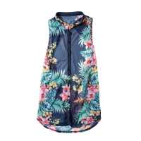 Blusa in viscosa stampata senza maniche