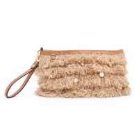 Pochette in paglia con cristalli