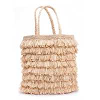 Shopping in rafia con manici intrecciati