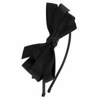 Cerchietto in raso nero con fiocco 