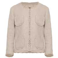 Giacca sfrangiata in maglia di cotone 