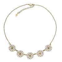 Girocollo in metallo con charms a forma di fiori