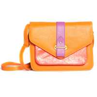 Tracolla a busta in ecopelle multicolor