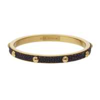 Bangle in ottone dorato con inserto in galuchat e borchiette 