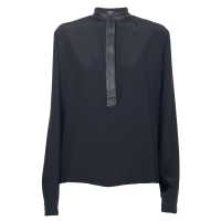 Maglia in seta con inserti in pelle