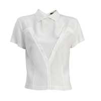 Camicia bianca in seta con colletto 