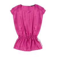 Top in seta con coulisse in vita
