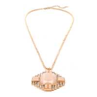 Collana in metallo con maxiciondolo in pietra e strass