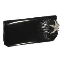 Pochette in pelle con applicazioni di cristalli