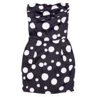 Abito bustier in cotone a pois