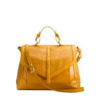 Bauletto in pelle con manico e tracolla