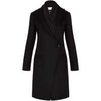 Cappotto monopetto in lana d'angora e twill di seta