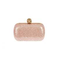 Clutch rigida in pelle rivestita con paillettes 