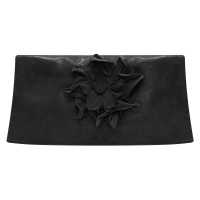 Pochette in pelle con fiore