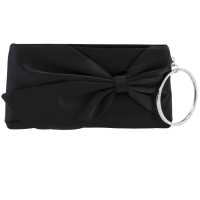 Pochette in raso con manico a manetta con strass