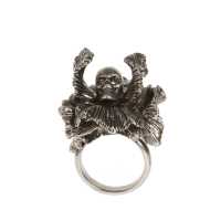 Anello in argento a forma di teschio