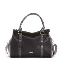 Bauletto in nabuk sintetico con dettagli in stampa pitone