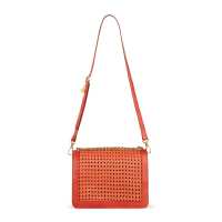 Tracolla in pelle intrecciata con inserti in metallo
