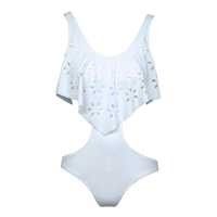 Trikini in lycra con volants traforato