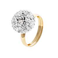 Anello in oro giallo e cristalli