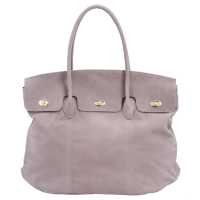 Shopping in pelle martellata con fibbie in metallo