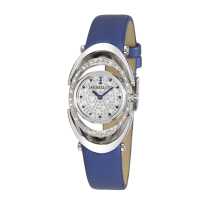 Orologio con cinturino in raso e cristalli