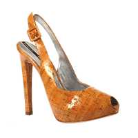 Décolletée open-toe in sughero verniciato