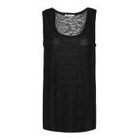 Top in lino con retro in pizzo