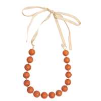 Collana con boules in resina e fiocco