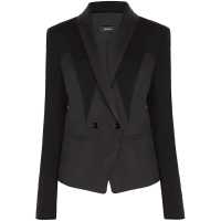 Tuxedo doppiopetto in lana con inserti in jersey