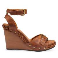 Sandali in pelle con miniborchie